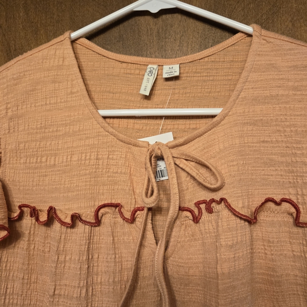 Cato NWT Red Ruffle Top, M - Picture 2 of 5